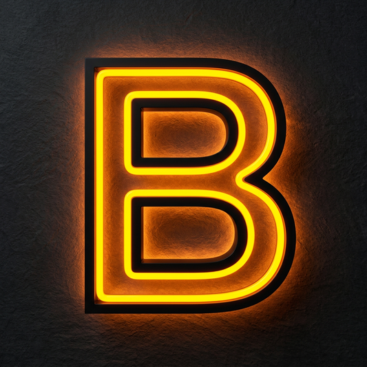 180 Acrylic Neon Letter B Black Returns