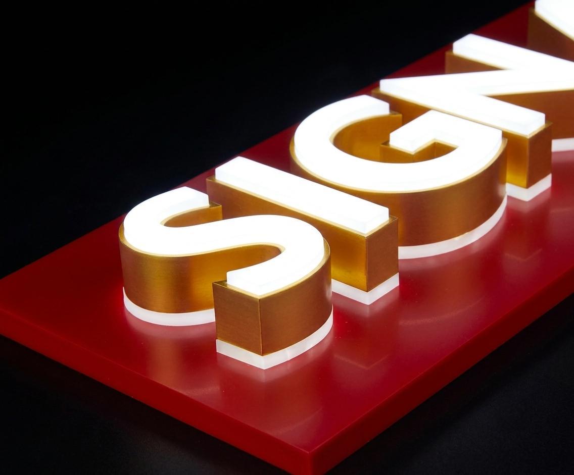 Metal Face & Back-lit Rimless Channel Letters