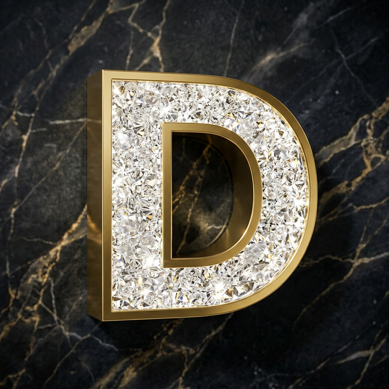 Diamond Acrylic Letter D Sample
