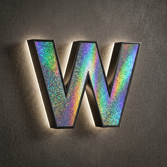Electroplated Colorful Letter W