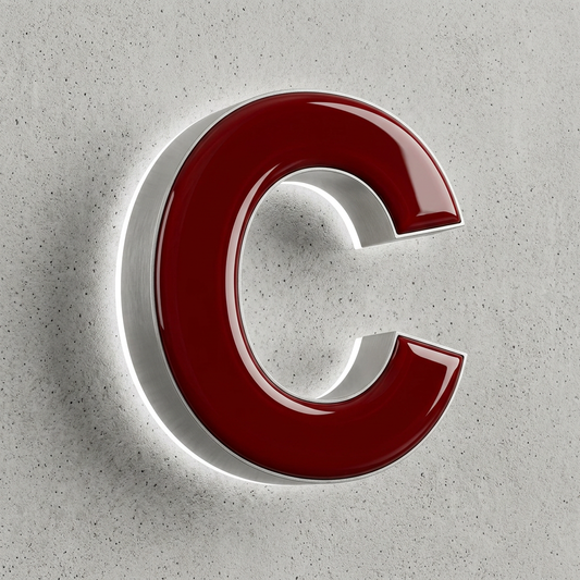 Glossy Red Resin Letter C