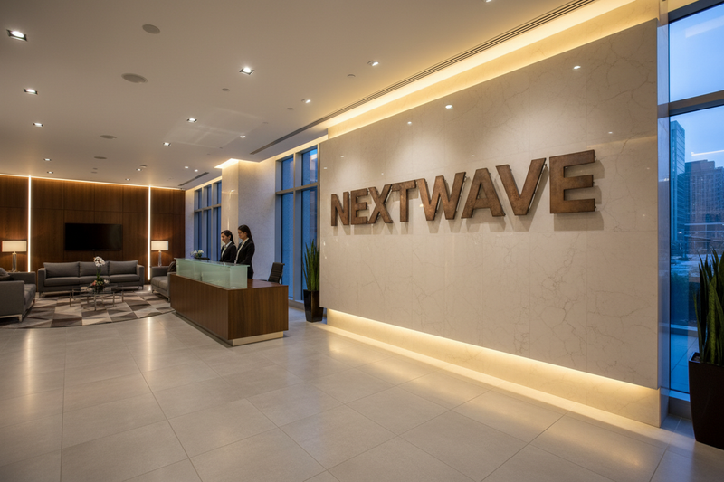 NextWave lobby sign